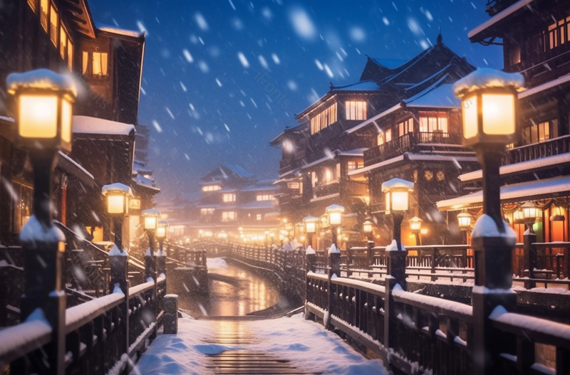 日本温泉小镇大坂泽银山温泉近日遭遇暴雪,高清,摄影图,摄影图片,图片大全,摄影图免费下载